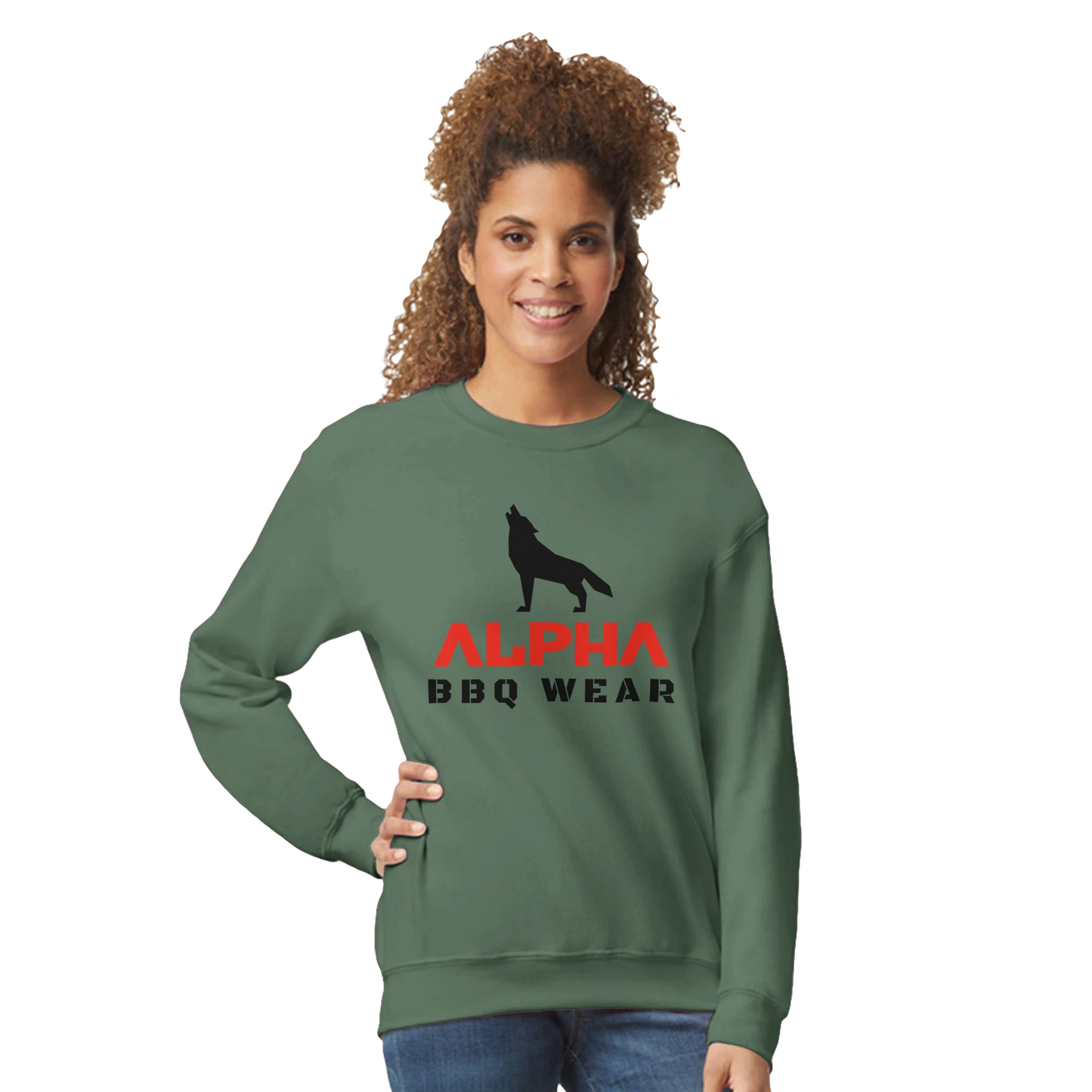 Alpha BBQ Wear Logo Sweatshirt Classic Unisex Crewneck Sweatshirt Alpha BBQ wear BBQ -apparel- BBQ tshirt -BBQ tee