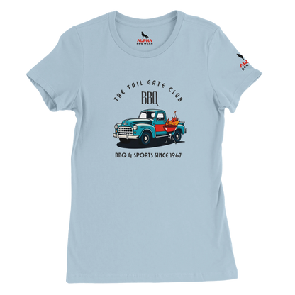 The Tailgate Club BBQ Premium Womens Crewneck T-shirt Alpha BBQ wear BBQ -apparel- BBQ tshirt -BBQ tee