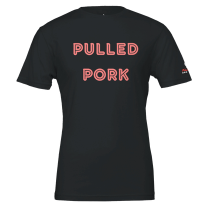 PULLED PORK Custom BBQ T-Shirt Premium Unisex Crewneck Black Alpha BBQ wear BBQ -apparel- BBQ tshirt -BBQ tee