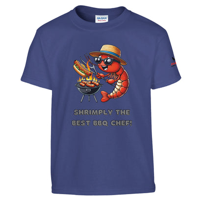 Shrimply the best BBQ chef Classic kids crewneck T-shirt Purple Alpha BBQ wear BBQ -apparel- BBQ tshirt -BBQ tee