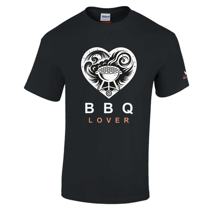 BBQ Lover Heavyweight Unisex Crewneck T-shirt Black Alpha BBQ wear BBQ -apparel- BBQ tshirt -BBQ tee