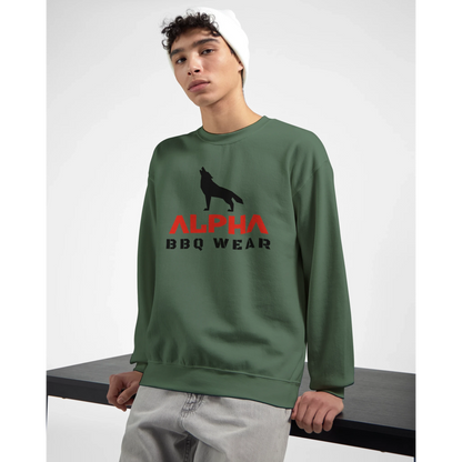 Alpha BBQ Wear Logo Sweatshirt Classic Unisex Crewneck Sweatshirt Alpha BBQ wear BBQ -apparel- BBQ tshirt -BBQ tee