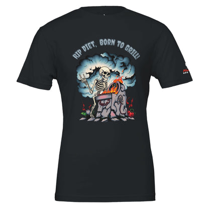 RIP Diet, Born to Grill – the ultimate BBQ T-shirt | Premium Unisex Crewneck T-shirt Black Alpha BBQ wear BBQ -apparel- BBQ tshirt -BBQ tee