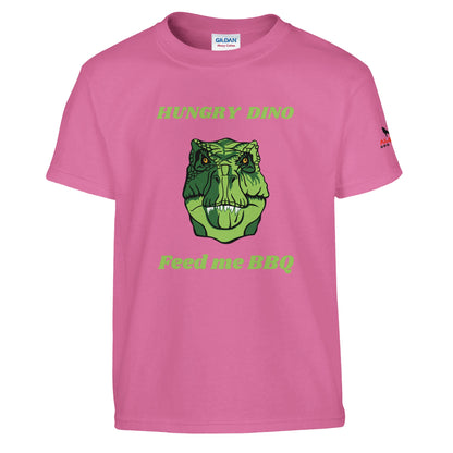 Hungry Dino Classic Kids Crewneck T-shirt Azalea Alpha BBQ wear BBQ -apparel- BBQ tshirt -BBQ tee