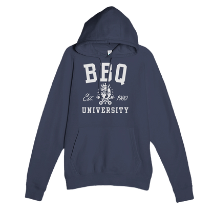 BBQ University Premium Unisex Pullover Hoodie Navy Alpha BBQ wear BBQ -apparel- BBQ tshirt -BBQ tee