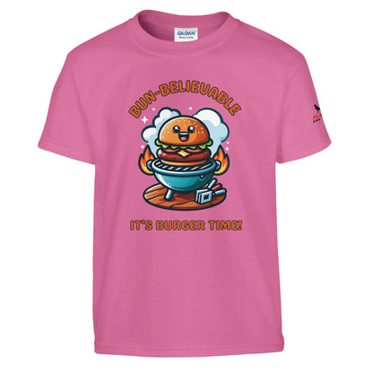 Bun-believable – It's Burger Time! Classic Kids Crewneck T-shirt Azalea Alpha BBQ wear BBQ -apparel- BBQ tshirt -BBQ tee