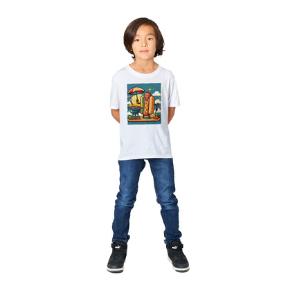 BBQ Hot dog Classic Kids Crewneck T-shirt Alpha BBQ wear BBQ -apparel- BBQ tshirt -BBQ tee