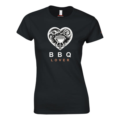 BBQ Lover Classic Womens Crewneck T-shirt Black Alpha BBQ wear BBQ -apparel- BBQ tshirt -BBQ tee