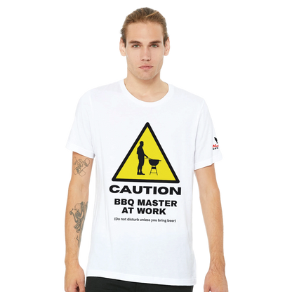 Caution: BBQ Master at Work Premium Unisex Crewneck T-shirt Alpha BBQ wear BBQ -apparel- BBQ tshirt -BBQ tee