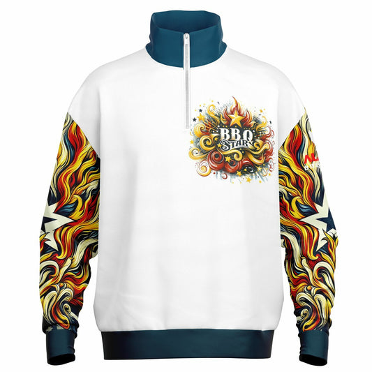 BBQ STAR Heavyweight Oversized Quarter Zip Sweatshirt - AOP