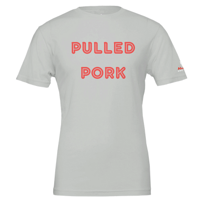 PULLED PORK Custom BBQ T-Shirt Premium Unisex Crewneck Silver Alpha BBQ wear BBQ -apparel- BBQ tshirt -BBQ tee