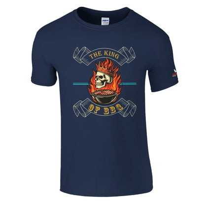 The King of BBQ Classic Unisex Crewneck T-shirt Navy Alpha BBQ wear BBQ -apparel- BBQ tshirt -BBQ tee