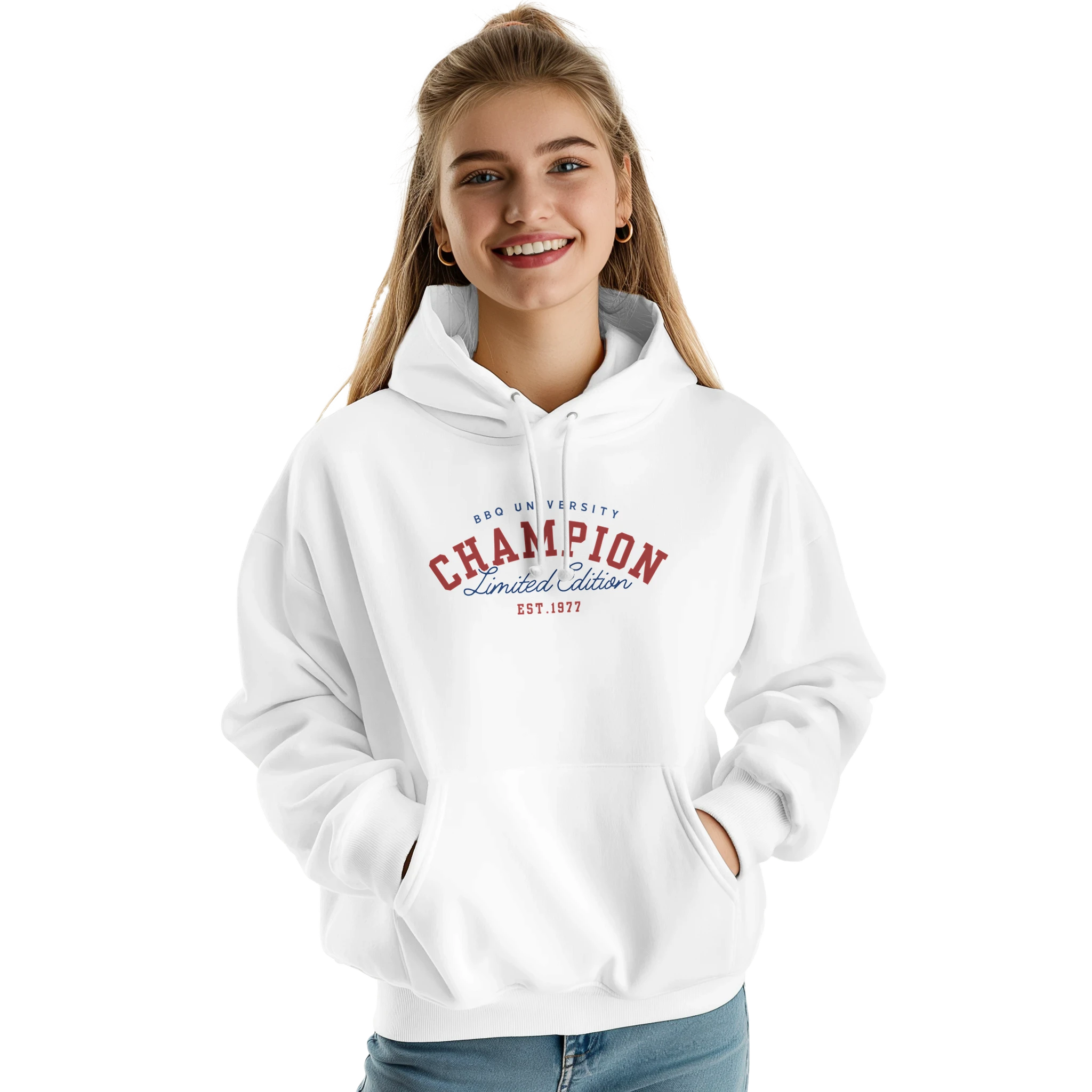 BBQ University – Only the Strongest Grill!Premium Unisex Pullover Hoodie Alpha BBQ wear BBQ -apparel- BBQ tshirt -BBQ tee