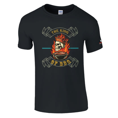 The King of BBQ Classic Unisex Crewneck T-shirt Black Alpha BBQ wear BBQ -apparel- BBQ tshirt -BBQ tee