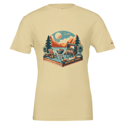 Weekend Vibes Premium Unisex Crewneck T-shirt | Natural Alpha BBQ wear BBQ -apparel- BBQ tshirt -BBQ tee
